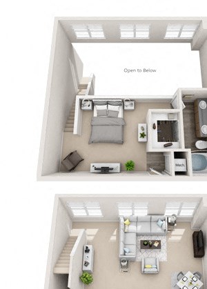 Loft A 1BR 1.5BA